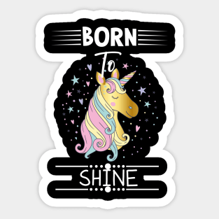 Gold Unicorn Glitter Sticker